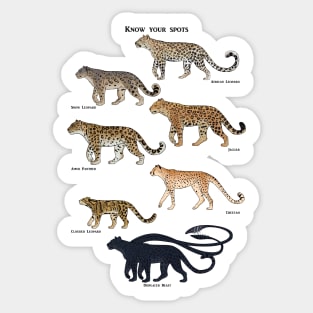 "Know your spots" spotted big cats natural history Sticker